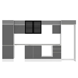 Alvinka 385x222 Cm High Gloss Mutfak Dolabı Beyaz Antrasıt Mbb-e80b60s45-3