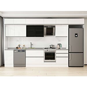 Alvinka 395x240 Cm High Gloss Mdf Mutfak Dolabı Beyaz Beyaz Mb-e90s45s60-3 Beyaz