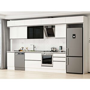 Alvinka 395x240 Cm High Gloss Mdf Mutfak Dolabı Beyaz Beyaz Mb-e90s45s60-3 Beyaz