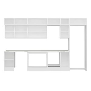 Alvinka 375x240 Cm High Gloss Mdf Mutfak Dolabı Beyaz Beyaz Mb-e90s45s40-2