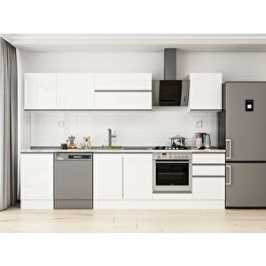 Alvinka 300x210 Cm High Gloss Mdf Mutfak Dolabı Beyaz Beyaz M-e80s50s50-2 Beyaz