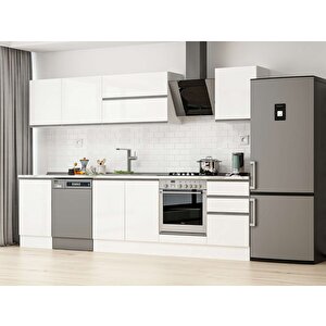 Alvinka 300x210 Cm High Gloss Mdf Mutfak Dolabı Beyaz Beyaz M-e80s50s50-2 Beyaz