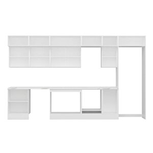 Alvinka 395x240 Cm High Gloss Mutfak Dolabı Beyaz Antrasıt Mb-e90s60s45-3