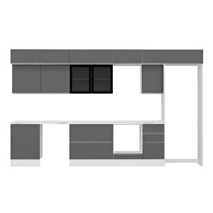 Alvinka 395x240 Cm High Gloss Mutfak Dolabı Beyaz Antrasıt Mb-e90s60s45-3