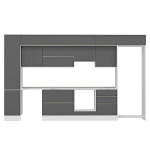Alvinka 395x240 Cm High Gloss Mutfak Dolabı Beyaz Beyaz Mbb-e90b45s60-1