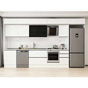 Alvinka 395x240 Cm High Gloss Mutfak Dolabı Beyaz Beyaz Mb-e90s60s45-3 Beyaz
