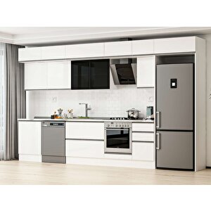Alvinka 395x240 Cm High Gloss Mutfak Dolabı Beyaz Beyaz Mb-e90s60s45-3 Beyaz