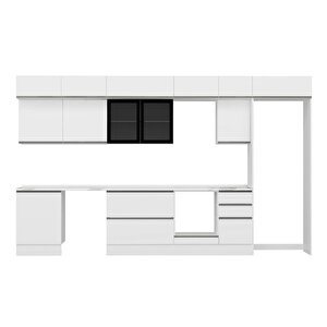 Alvinka 395x240 Cm High Gloss Mutfak Dolabı Beyaz Beyaz Mb-e90s60s45-3