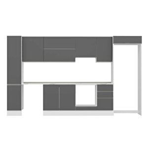 Alvinka 375x222 Cm High Gloss Mutfak Dolabı Beyaz Antrasıt Mbb-e90b40s45-1