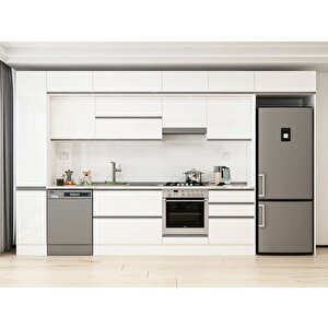 390x240 Cm High Gloss Mdf Mutfak Dolabı Beyaz Beyaz Mbb-e90b40s60-1 Beyaz