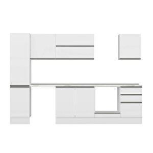 Alvinka 295x210 Cm High Gloss Mutfak Dolabı Beyaz Beyaz Mb-e80b45s50-2