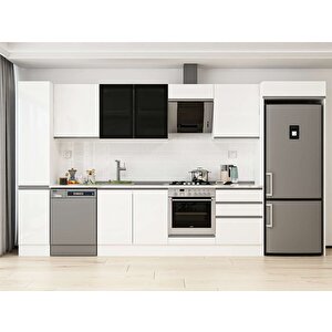 Alvinka 390x222 Cm High Gloss Mdf Mutfak Dolabı Beyaz Beyaz Mbb-e90b40s60-3 Beyaz