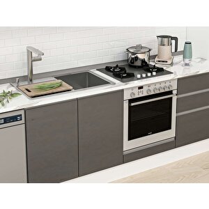 Alvinka 390x222 Cm High Gloss Mdf Mutfak Dolabı Beyaz Antrasıt Mbb-e90b40s60-3 Antrasit