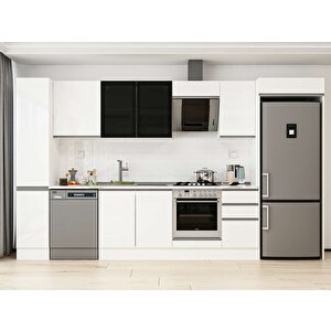 Alvinka 365x222 Cm High Gloss Mdf Mutfak Dolabı Beyaz Beyaz Mbb-e80b40s45-3 Beyaz