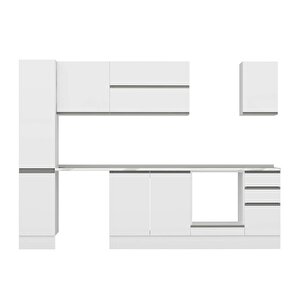 Alvinka 290x210 Cm High Gloss Mdf Mutfak Dolabı Beyaz Beyaz Mb-e90b40s40-2