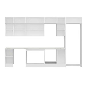Alvinka 370x240 Cm High Gloss Mdf Mutfak Dolabı Beyaz Beyaz Mb-e90s40s40-2