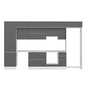 Alvinka 380x240 Cm High Gloss Mutfak Dolabı Beyaz Beyaz Mbb-e80b60s40-1