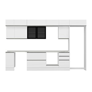 Alvinka 380x240 Cm High Gloss Mutfak Dolabı Beyaz Beyaz Mb-e90s40s50-3