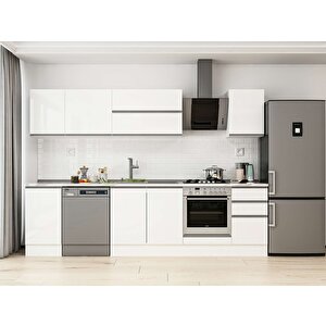 Alvinka 290x210 Cm High Gloss Mdf Mutfak Dolabı Beyaz Beyaz M-e80s45s45-2 Beyaz