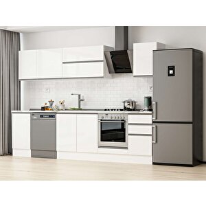 Alvinka 290x210 Cm High Gloss Mdf Mutfak Dolabı Beyaz Beyaz M-e80s45s45-2 Beyaz