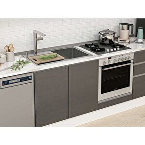 Alvinka 310x210 Cm High Gloss Mutfak Dolabı Beyaz Antrasıt Mb-e80b60s50-1 Antrasit