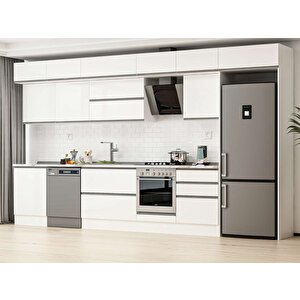Alvinka 410x240 Cm High Gloss Mdf Mutfak Dolabı Beyaz Beyaz Mb-e90s60s60-2 Beyaz