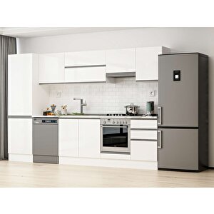 Alvinka 310x210 Cm High Gloss Mutfak Dolabı Beyaz Beyaz Mb-e80b60s50-1 Beyaz