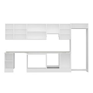 Alvinka 370x222 Cm High Gloss Mdf Mutfak Dolabı Beyaz Antrasıt Mb-e80s40s50-1