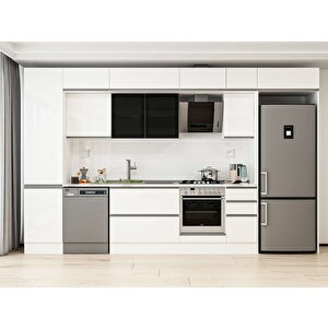 Alvinka 380x240 Cm High Gloss Mutfak Dolabı Beyaz Beyaz Mbb-e90b50s40-3 Beyaz