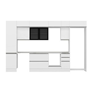 Alvinka 380x240 Cm High Gloss Mutfak Dolabı Beyaz Beyaz Mbb-e90b50s40-3