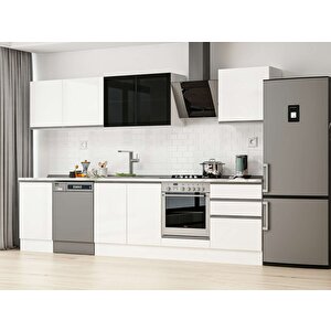 Alvinka 320x210 Cm High Gloss Mutfak Dolabı Beyaz Beyaz M-e90s50s60-3 Beyaz