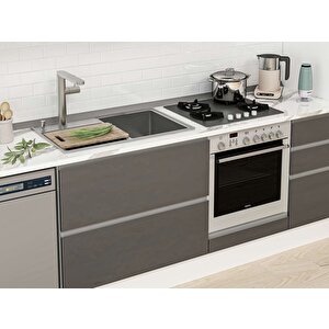 Alvinka 380x240 Cm High Gloss Mutfak Dolabı Beyaz Antrasıt Mbb-e90b50s40-3 Antrasit