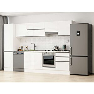 Alvinka 320x210 Cm High Gloss Mdf Mutfak Dolabı Beyaz Beyaz Mb-e90b50s60-1 Beyaz