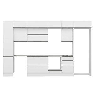 Alvinka 385x240 Cm High Gloss Mutfak Dolabı Beyaz Beyaz Mbb-e90b45s50-2