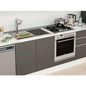 Alvinka 320x210 Cm High Gloss Mdf Mutfak Dolabı Beyaz Antrasıt Mb-e90b50s60-1 Antrasit