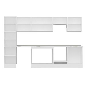 Alvinka 320x210 Cm High Gloss Mdf Mutfak Dolabı Beyaz Antrasıt Mb-e90b50s60-1