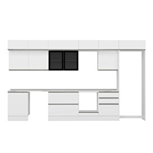Alvinka 400x240 Cm High Gloss Mdf Mutfak Dolabı Beyaz Beyaz Mb-e80s60s60-3