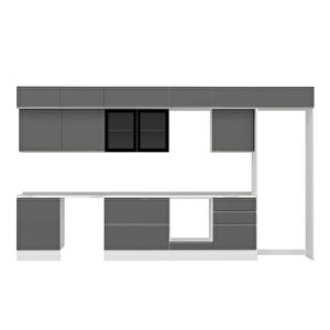 Alvinka 400x240 Cm High Gloss Mdf Mutfak Dolabı Beyaz Beyaz Mb-e80s60s60-3