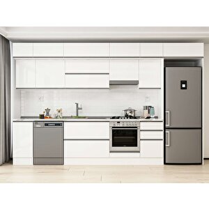375x240 Cm High Gloss Mutfak Dolabı Beyaz Beyaz Mb-e90s40s45-1 Beyaz