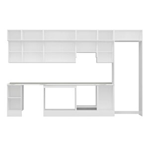 Alvinka 375x240 Cm High Gloss Mutfak Dolabı Beyaz Beyaz Mb-e90s40s45-1