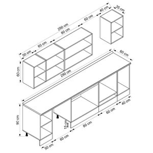 Alvinka 290x210 Cm High Gloss Mdf Mutfak Dolabı Beyaz Beyaz M-e80s50s40-3
