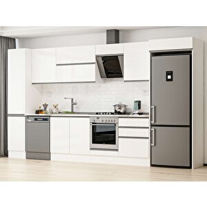 385x222 Cm High Gloss Mutfak Dolabı Beyaz Beyaz Mbb-e80b45s60-2 Beyaz