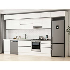 400x240 Cm High Gloss Mdf Mutfak Dolabı Beyaz Beyaz Mb-e90s50s60-1 Beyaz