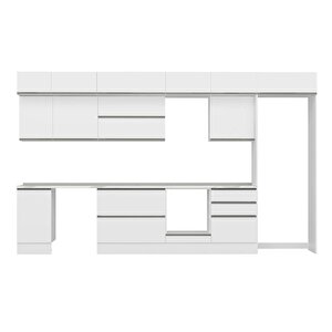 Alvinka 395x240 Cm High Gloss Mutfak Dolabı Beyaz Beyaz Mb-e90s45s60-2