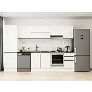 315x210 Cm High Gloss Mdf Mutfak Dolabı Beyaz Beyaz Mb-e90b60s45-1 Beyaz
