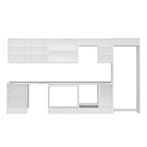 Alvinka 390x222 Cm High Gloss Mutfak Dolabı Beyaz Beyaz Mb-e90s60s40-2