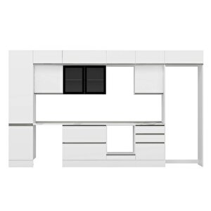 Alvinka 400x240 Cm High Gloss Mdf Mutfak Dolabı Beyaz Antrasıt Mbb-e90b50s60-3