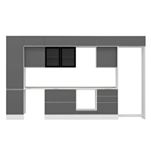 Alvinka 400x240 Cm High Gloss Mdf Mutfak Dolabı Beyaz Antrasıt Mbb-e90b50s60-3