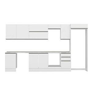 Alvinka 385x222 Cm High Gloss Mutfak Dolabı Beyaz Beyaz Mb-e90s50s45-2