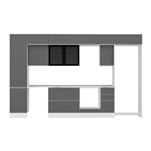 Alvinka 380x240 Cm High Gloss Mdf Mutfak Dolabı Beyaz Antrasıt Mbb-e90b50s40-3